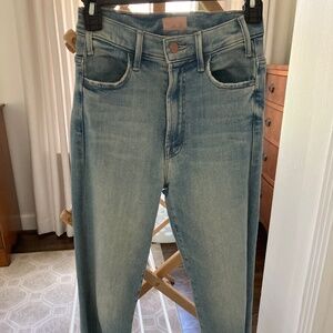 Mother Hustler ankle fray jeans